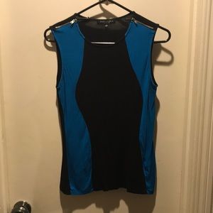 Black and blue business blouse